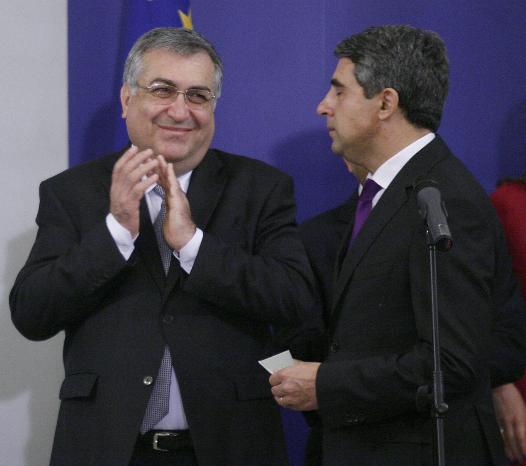 Служебният премиер проф. Георги Близнашки и президентът Росен Плевнелиев