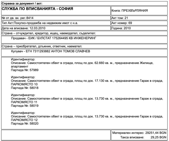 Зам-шеф на КПКОНПИ също не е декларирал пълната цена на апартамент и тераса от 244 кв.м.