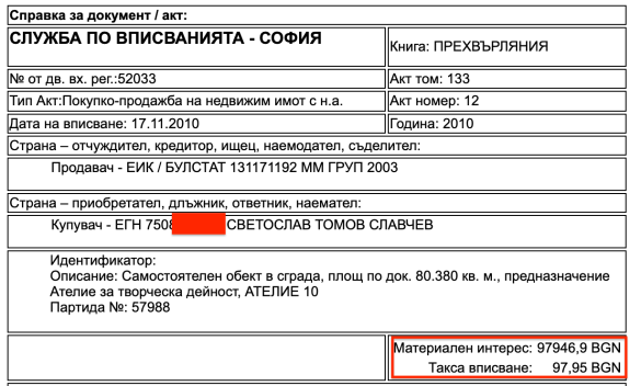 Зам-шеф на КПКОНПИ също не е декларирал пълната цена на апартамент и тераса от 244 кв.м.
