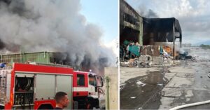 След въздуха пожарът в базата на „Екобулпак“ задушава и разделното събиране